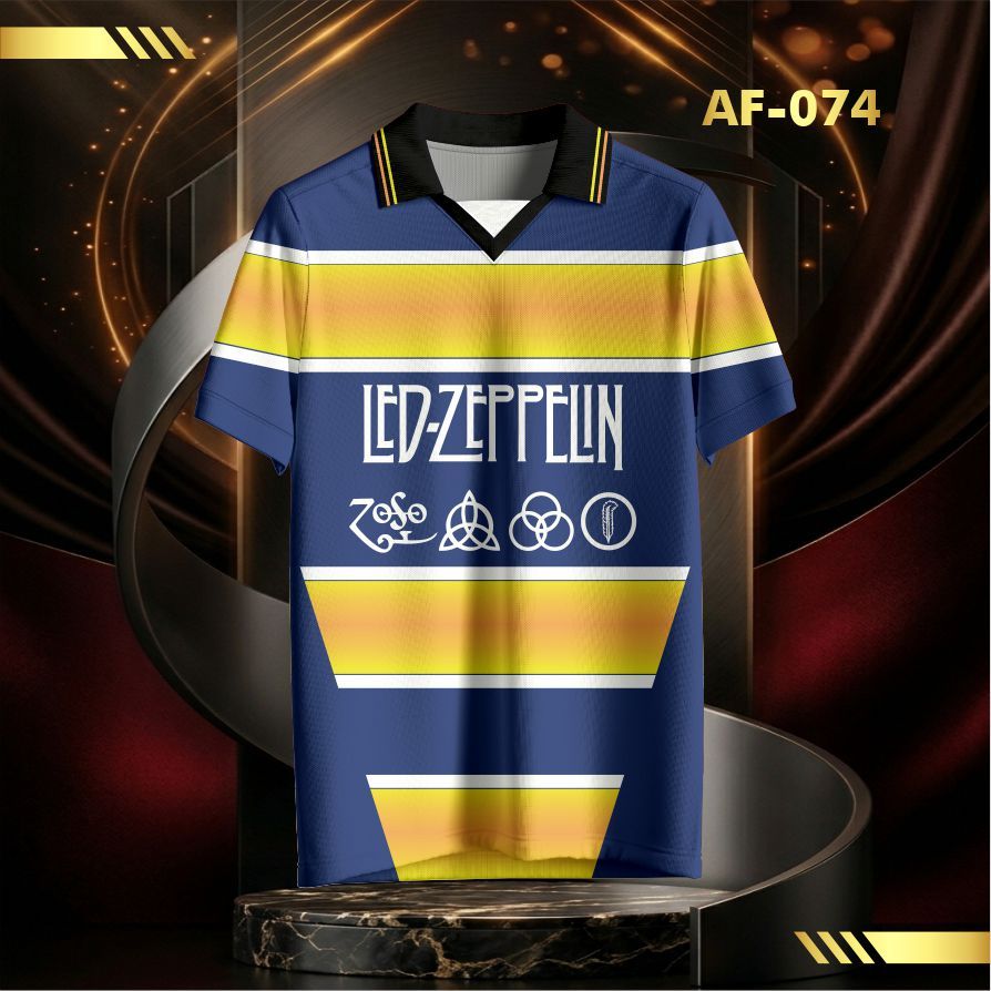 Jersey Metallica Iron Maiden Black Sabbath Led Zeppelin Vintage V-Neck Unisex – Kaos Band Metal Full