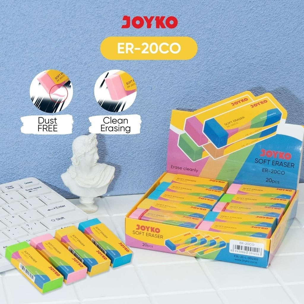 PENGHAPUS JOYKO ER-20 CO UKURAN BESAR WARNA-WARNI 1 PAK(ISI 20 PCS)...MURAH