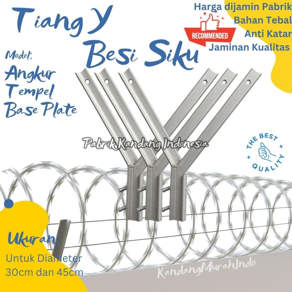 Tiang Y Besi Siku 40x40 Galvanis Untuk Kawat Silet Duri Cor Dynabolt