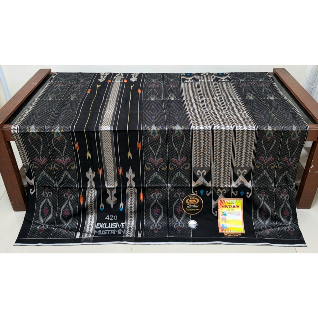 Sarung Tenun Sutra Tradisional ATBM Exclusive Mustamin 420 Full Sutra Spesial Motif MPM