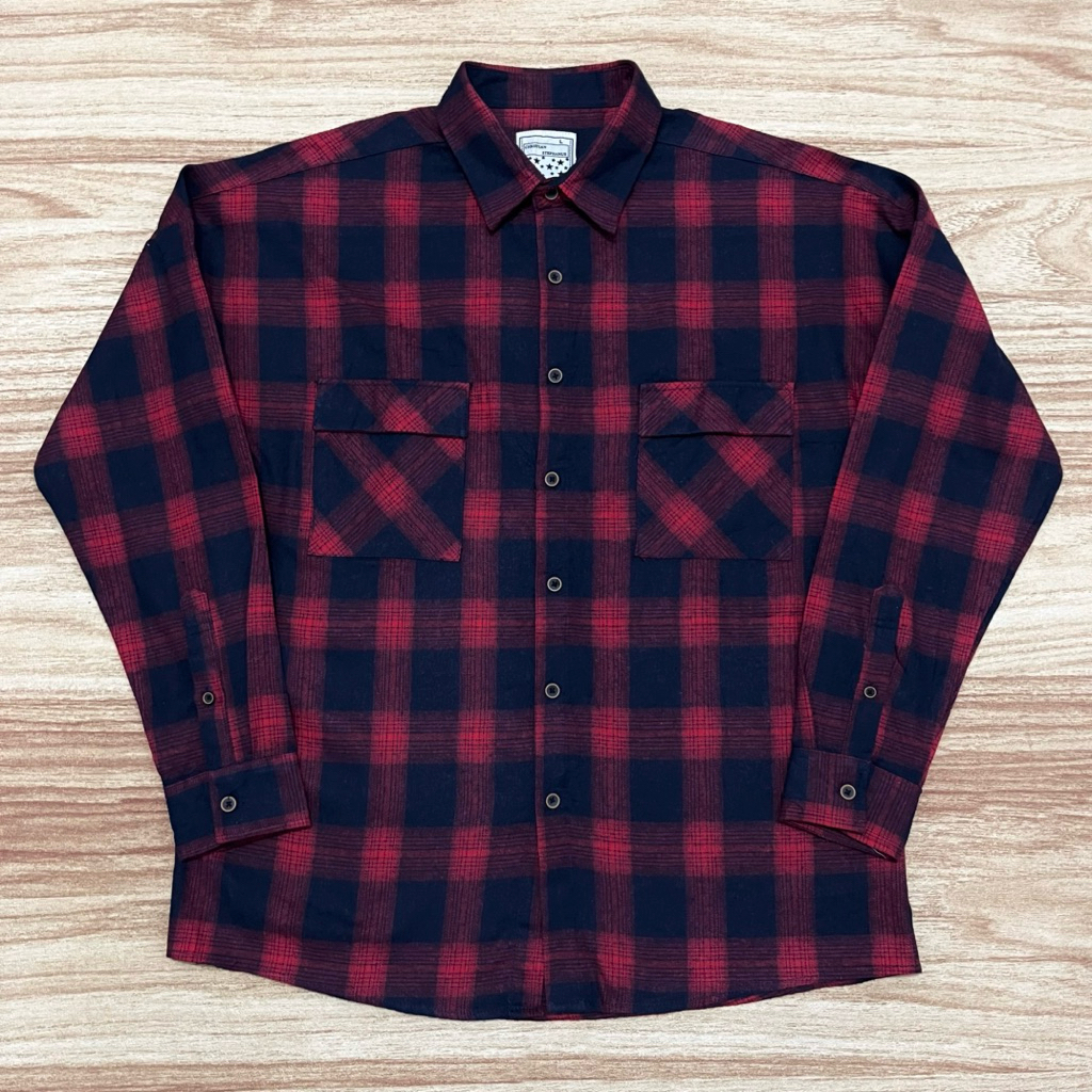 Kemeja Flannel CHRISTIAN STEPHANUS Veterano Black Red (XL)