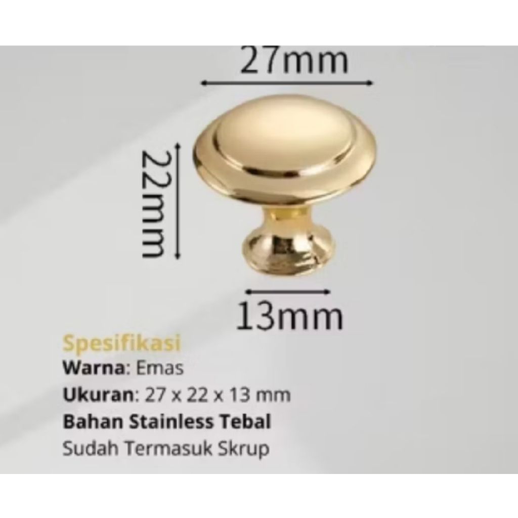 (1pcs) knob handle (tarikan laci atau pintu lemari) warna gold