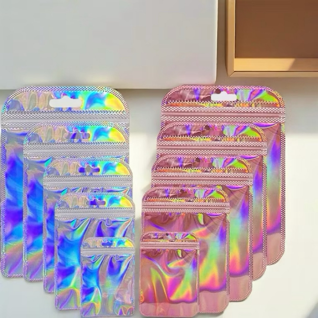 [20PCS] Oval Plastik Ziplock Hologram Warna Warni Souvenir / Ziplock Hologram TERMURAH / Plastik Zip