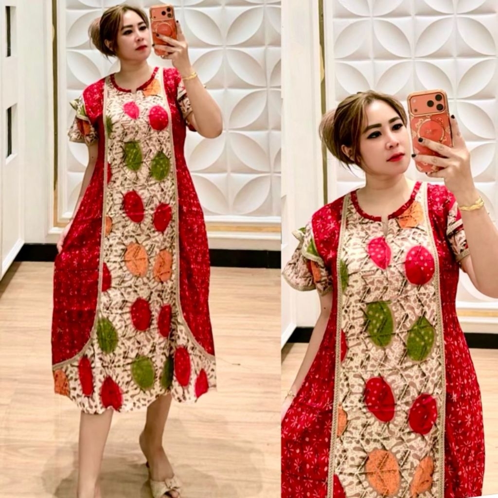 daster pendek terbaru motif batik storjoan bahan rayon tuwil