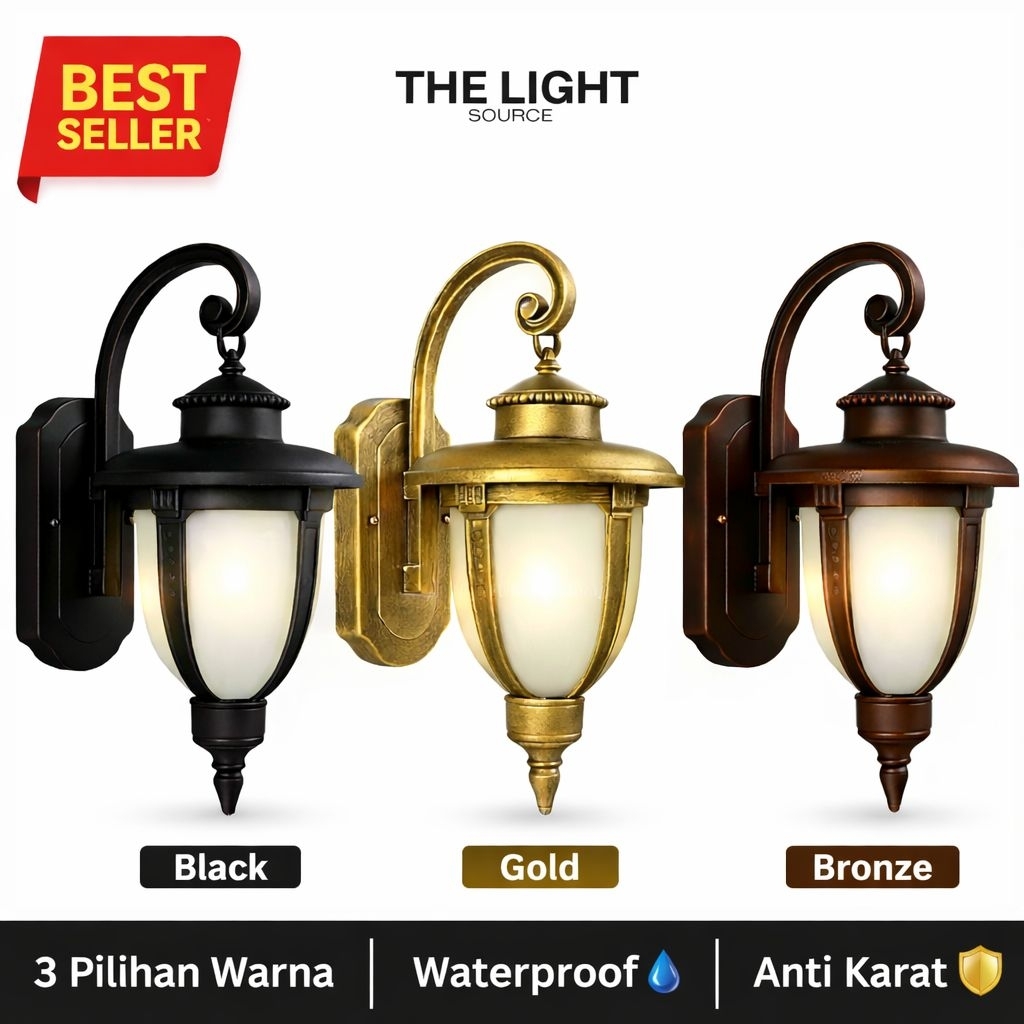 Lampu Taman Dinding Outdoor Klasik | Waterproof Anti Karat | Lampu Teras Vintage Eropa Minimalis