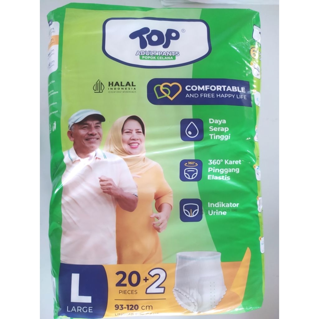 TOP L isi 20+2 Popok Celana Dewasa Adult Diaper Pants Pampers Lansia