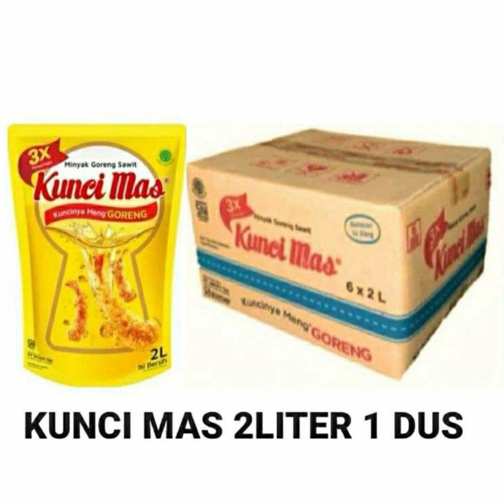 MINYAK Goreng Kunci Mas 2 Liter / 1 KARTON