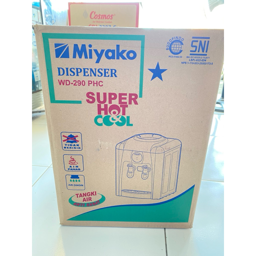 Dispenser Miyako WD-290 PHC adalah dispenser galon atas tipe portable (meja) yang menyediakan fitur 