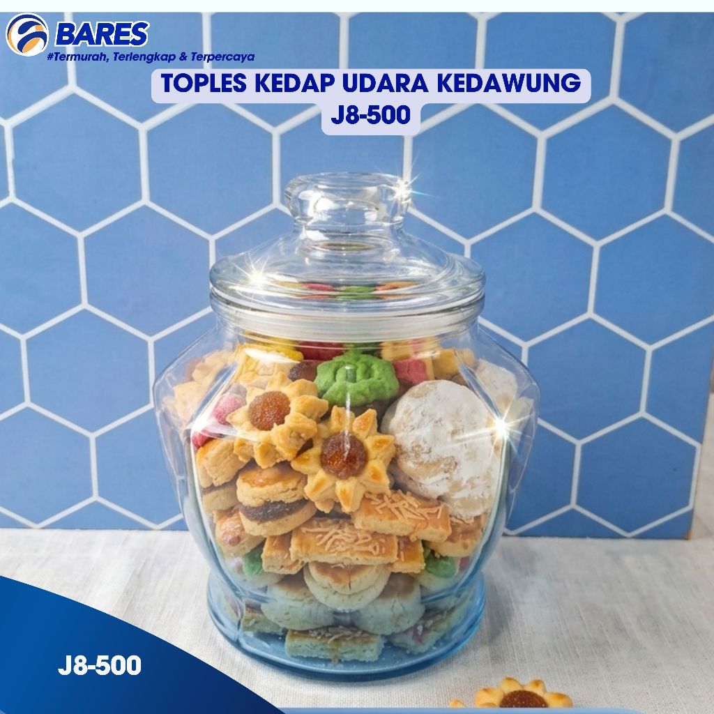 Toples Lebaran Kaca Kedawung J8 500 ml / Toples Kaca Kedap Udara