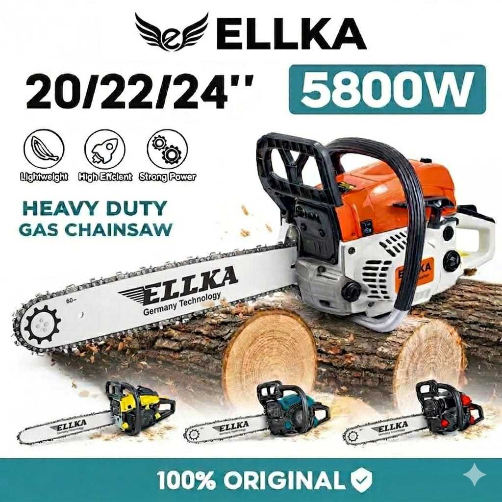 Mesin Potong Kayu 58cc mesin sinso Chainsaw 2-tak 22inch Gergaji Potong Pohon Kayu