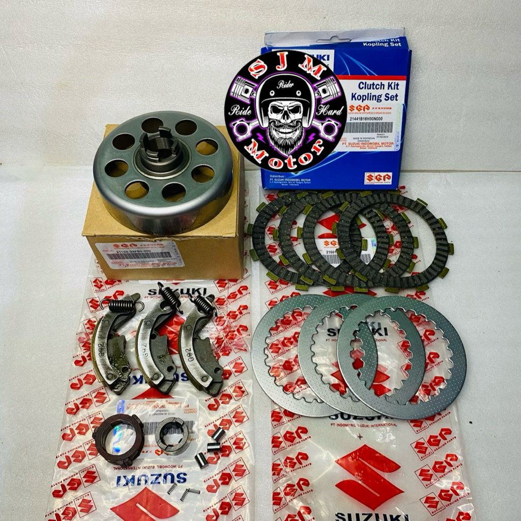 Paket 5,Aitem Lonceng Mangkok Ganda + GandaOnly  + Plat Kopling + Cage Kopling Smash 110 Lama Smash 
