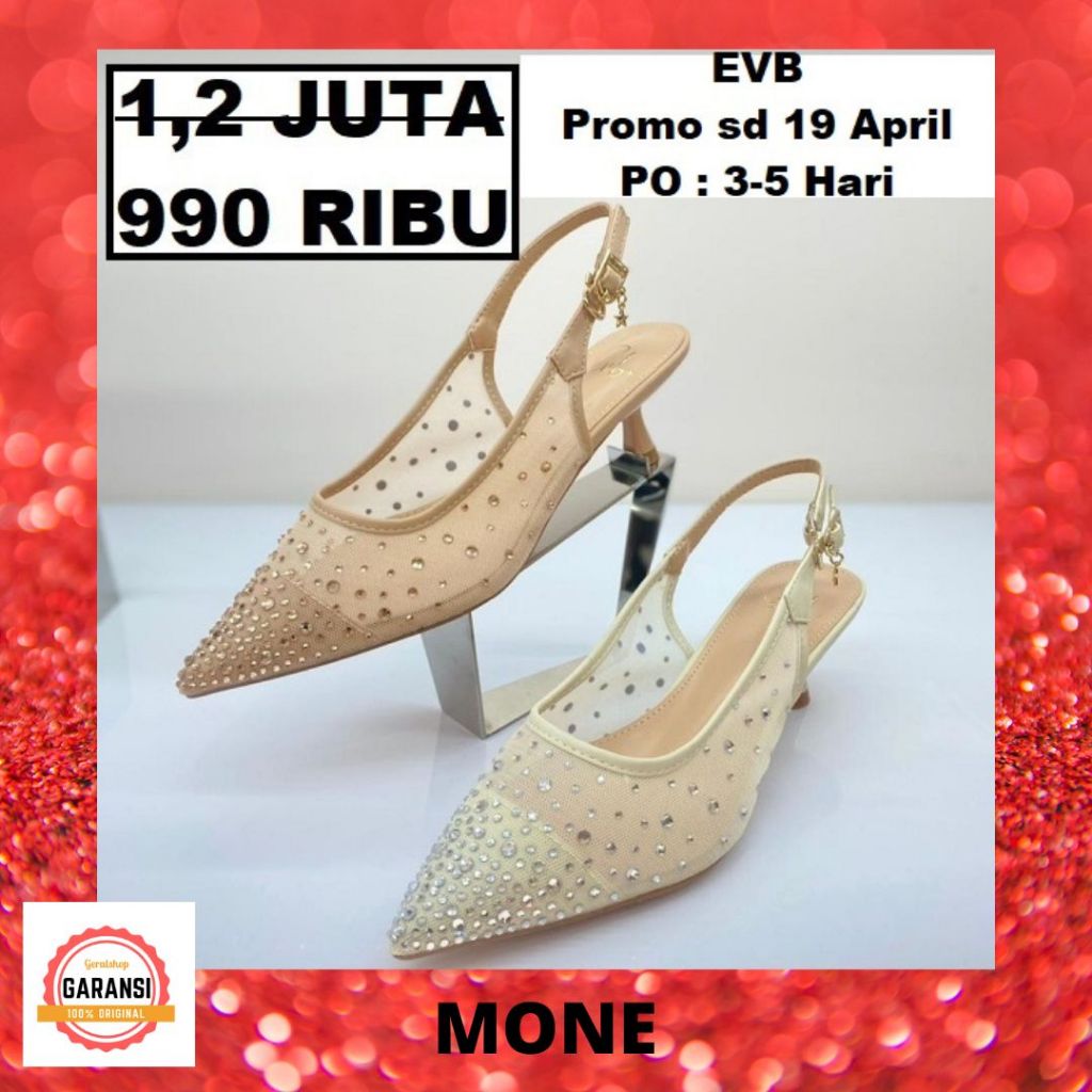 Sepatu heels wanita EVB seri MONE sale 100% ORI