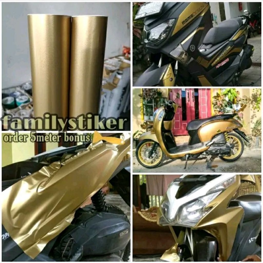 Skotlet warna gold stiker skotlet motor warna coper sekotlet motor coper glosy