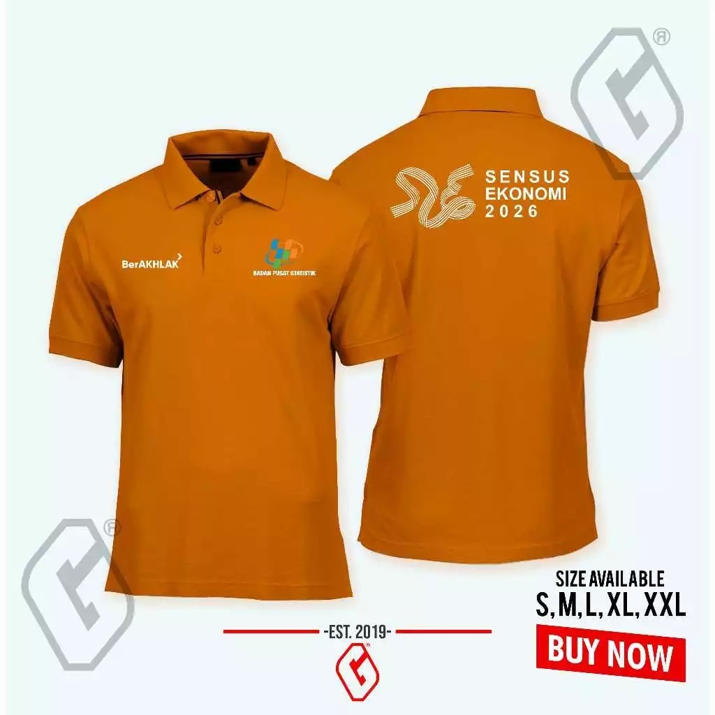Kaos Polo Shirt Tshirt Baju Kerah Distro bps sensus ekonomi berakhlak akhlak sablon bordir polos cus