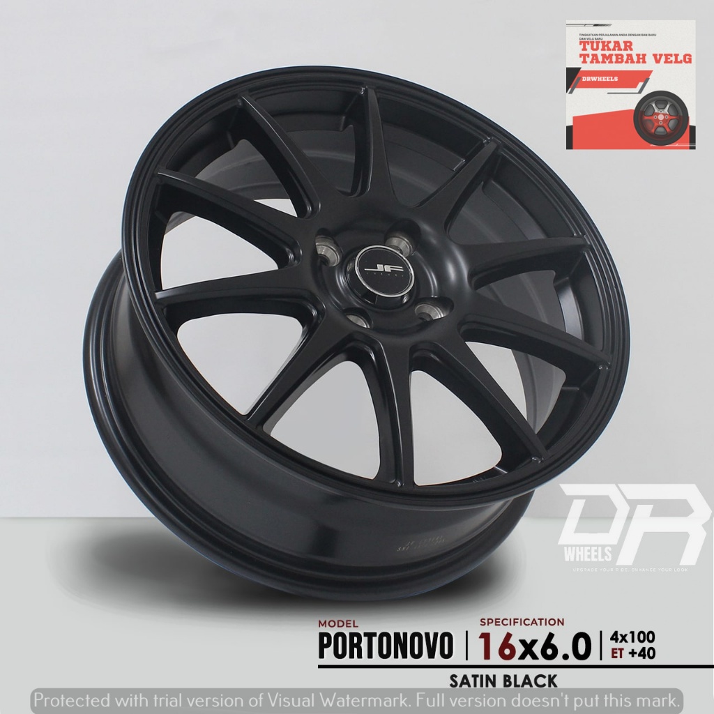 Velg mobil jari jari ring 16 lebar 7 hole 4x100 et40 warna hitam dop