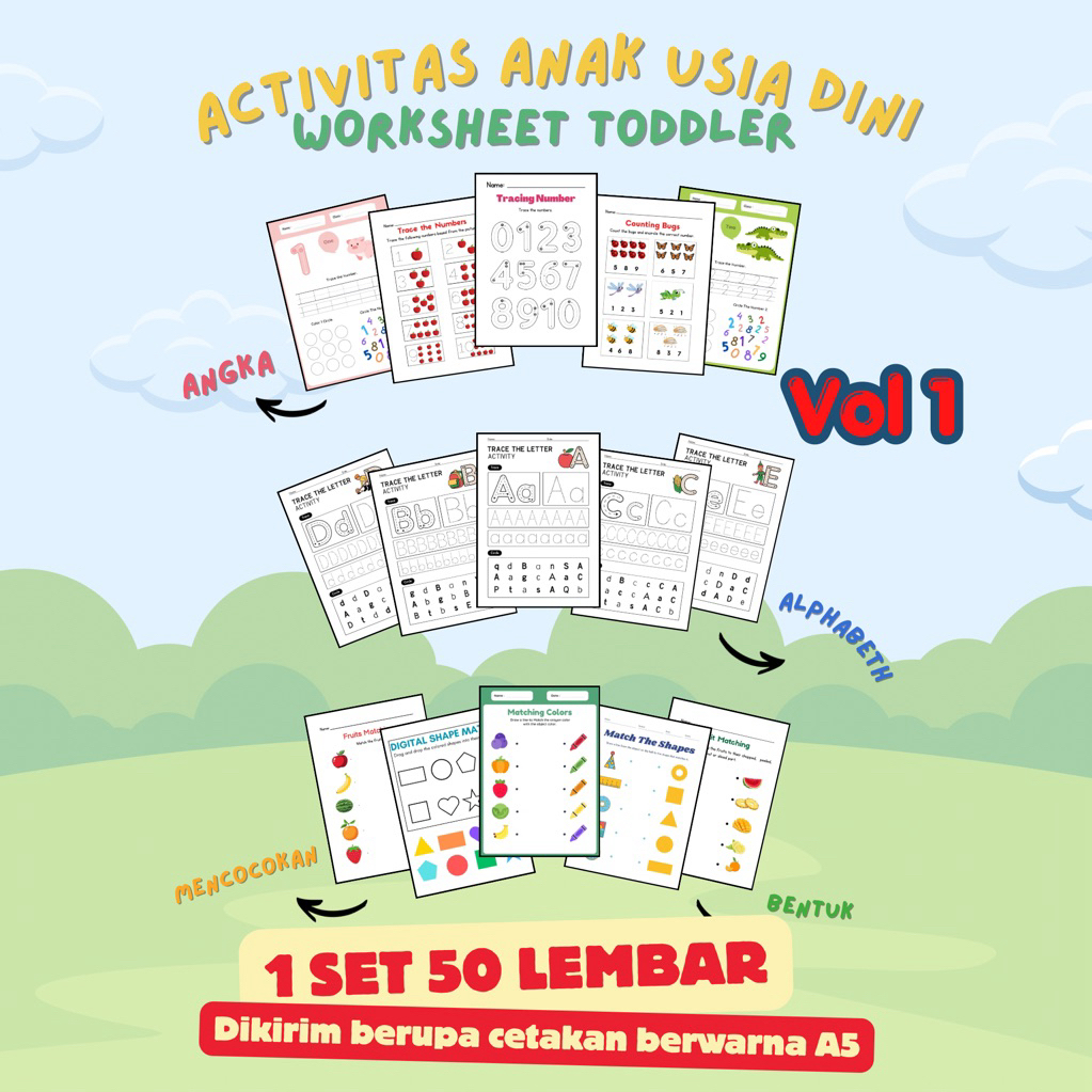 Activity Worksheet Anak Usia 2 - 4 Tahun