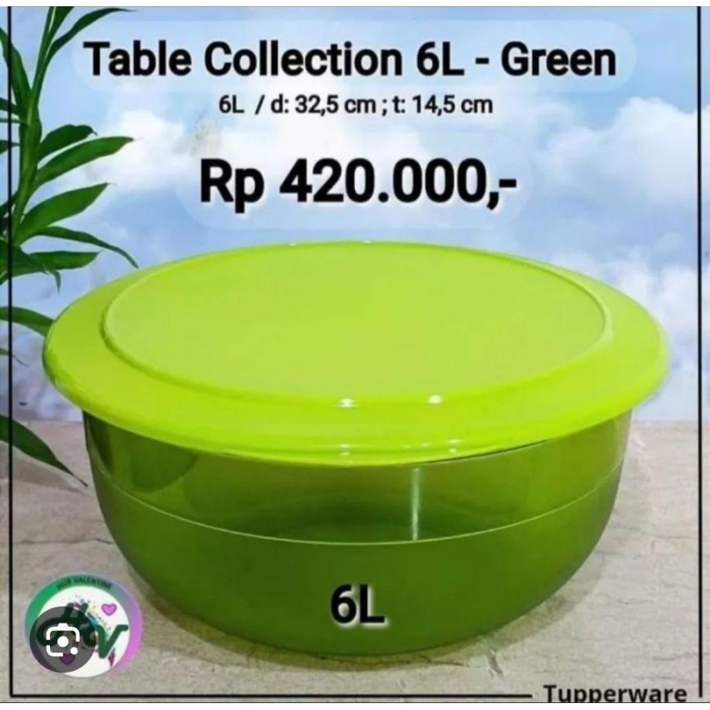 TABLE COLLECTION 6 LITER TUPPERWARE ORIGINAL