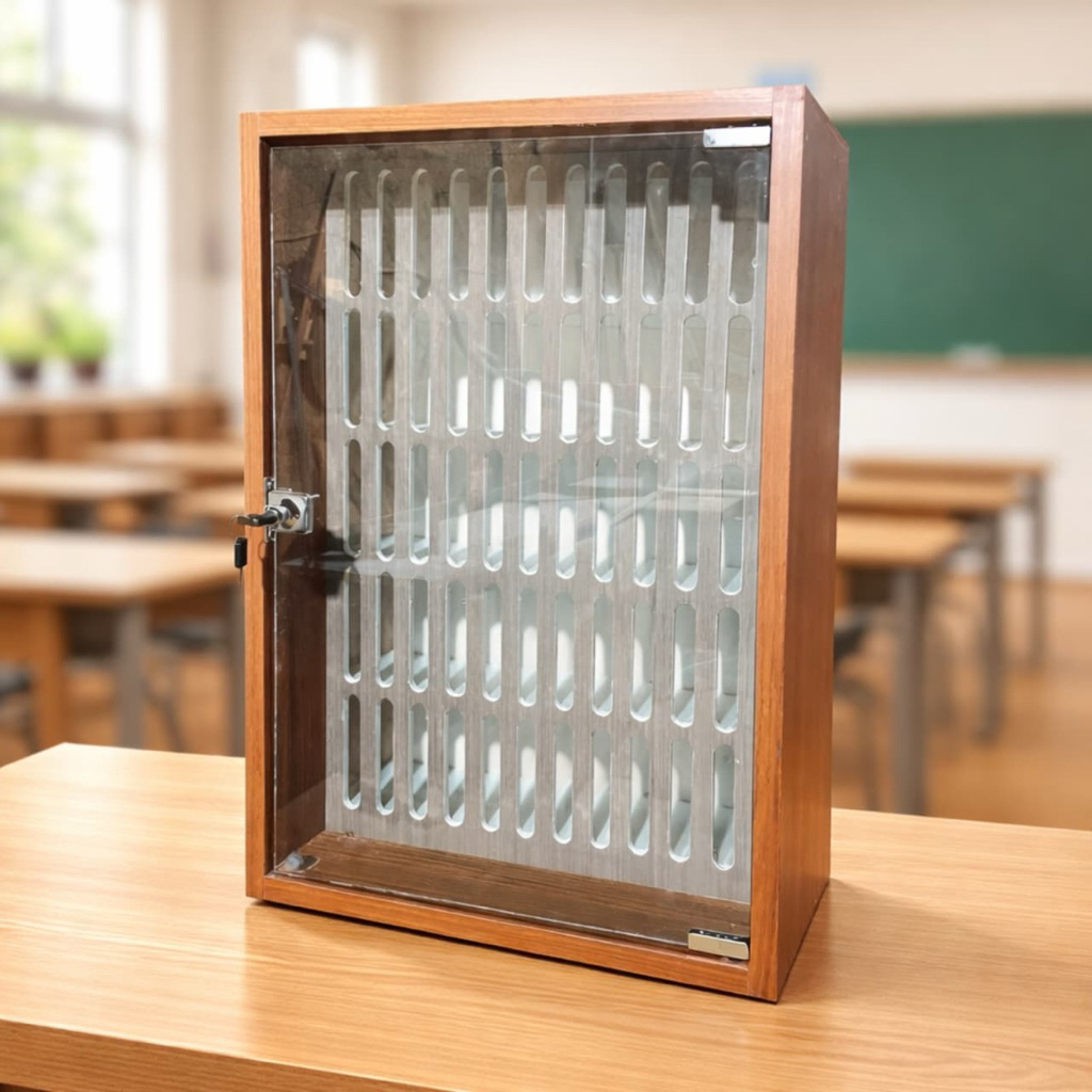 Rak/Lemari/Box Penyimpanan HP 50 slot Berkunci Organizer Sekolah/Kantor untuk Ujian Sekolah dll.