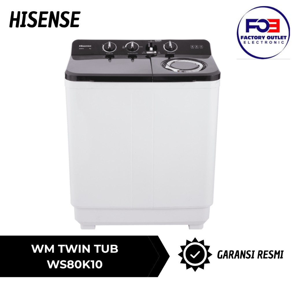 HISENSE MESIN CUCI WM TWIN TUB - WS80K10