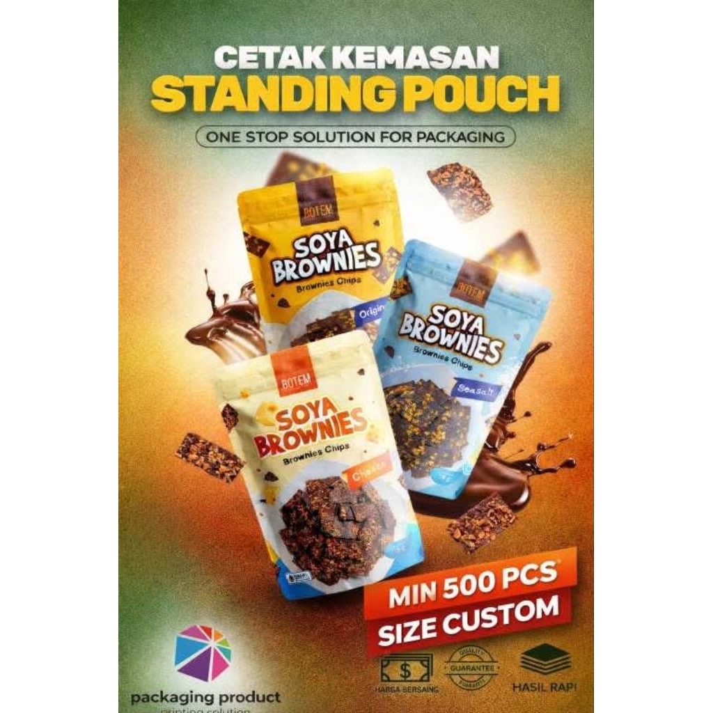 Cetak kemasan custom standing pouch ziplock fullprinting