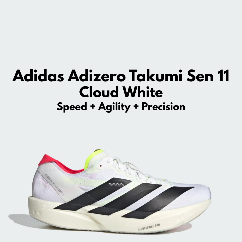 Adidas Adizero Takumi Sen 11 Cloud White Sepatu Lari Pria Untuk Race, 5-10KM, Speed - JH8659