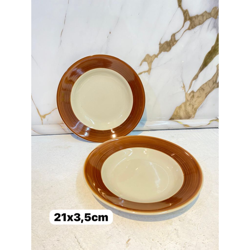 PIRING KERAMIK 1 LUSIN / V2810 PIRING CEPER ULIR 10 HARGA PERLUSIN
