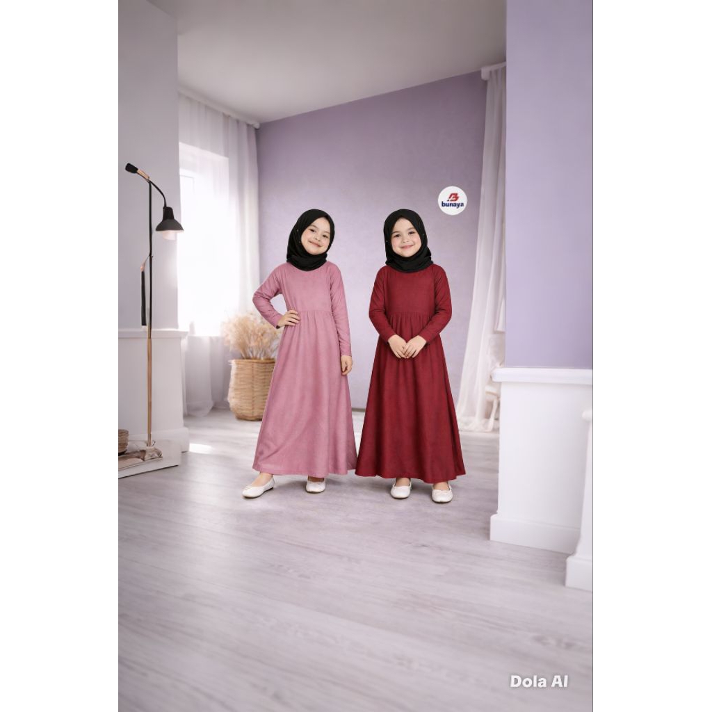 Gamis Anak Perempuan Polos 1-15 Tahun Spandek Jersey Premium