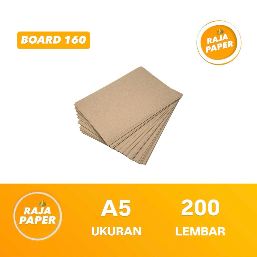 Kertas Karton Yellow Board Ukuran A5 200 Lembar No 160 ( 148 Mm x 210 Mm ) / ( 14.8 Cm x 21 Cm ) 200