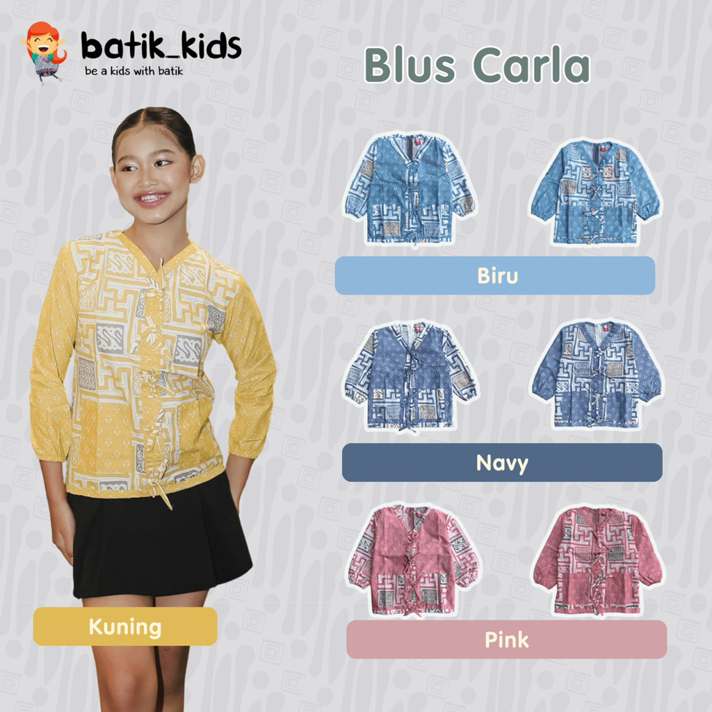 Batik Kids Batik Anak Carla Berkantong Depan Model Lucu Dengan Kombinasi Motif Hijab Friendly