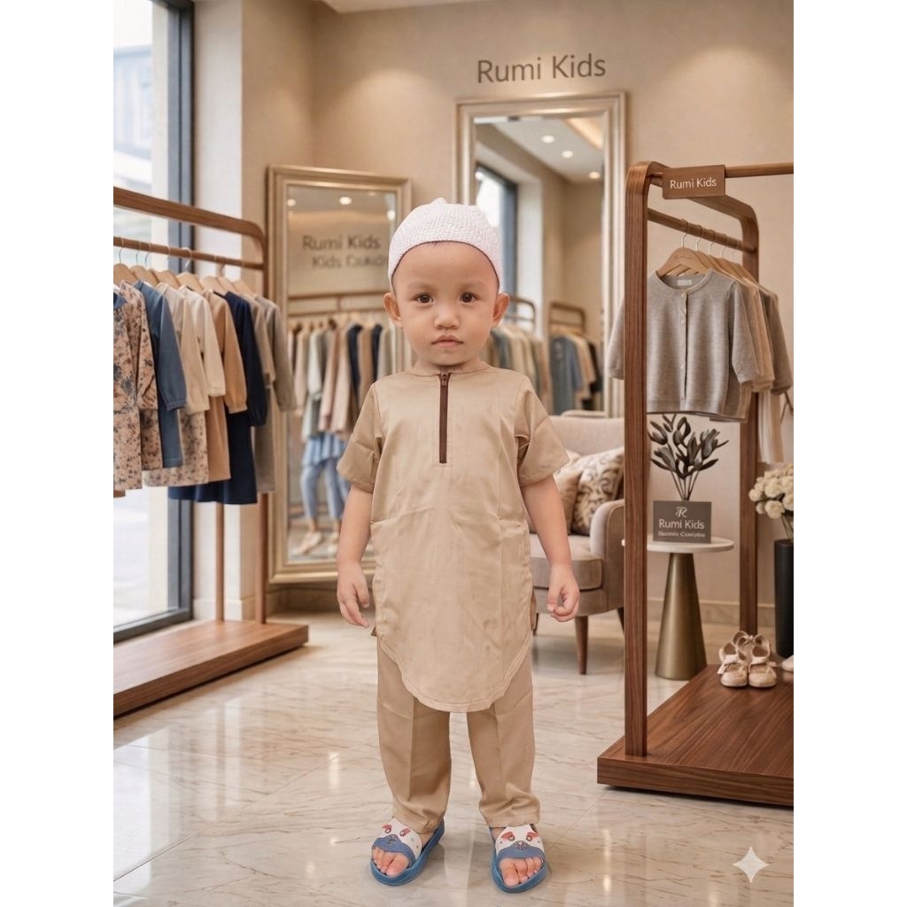 Baju Anak Koko Turkiye upin ipin bahan silk premium resleting aktif
