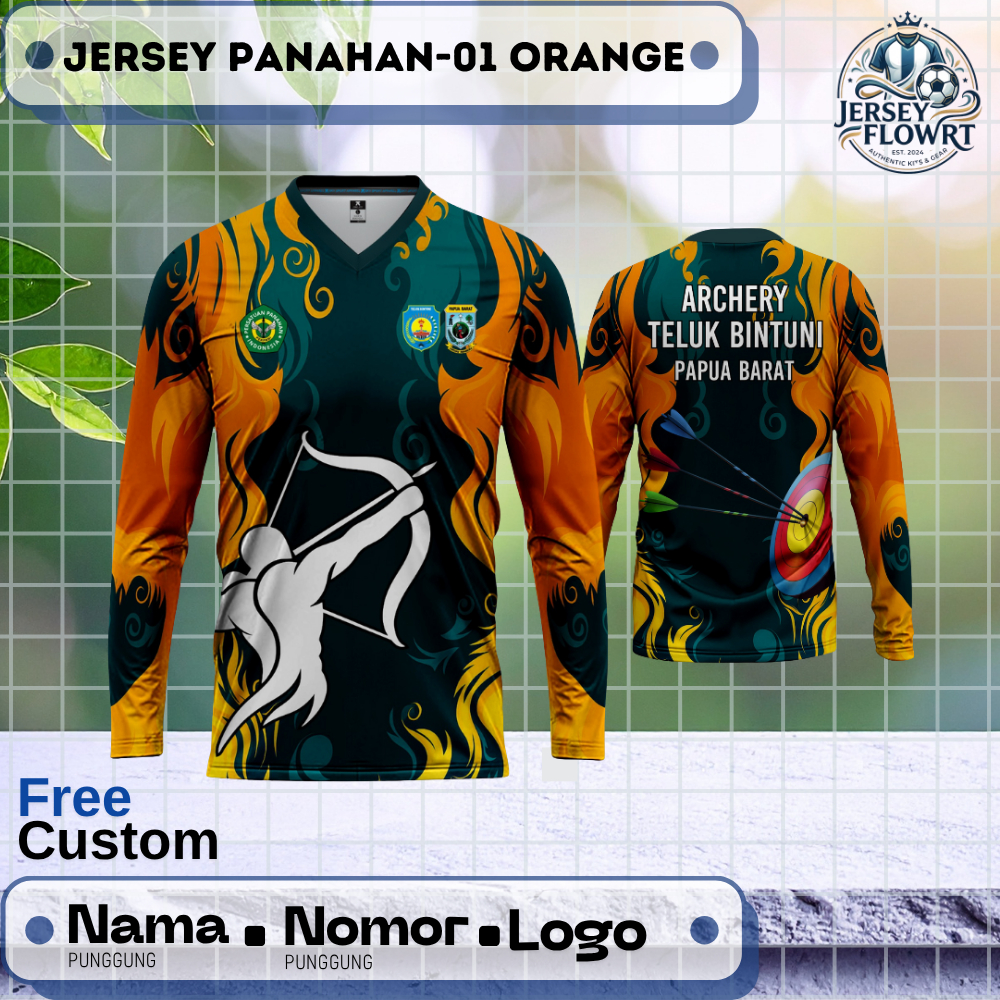 JERSEY ORGANISASI PANAHAN CUSTOM FREE CUSTOM NAMA, LOGO, DESAIN LENGAN PANJANG