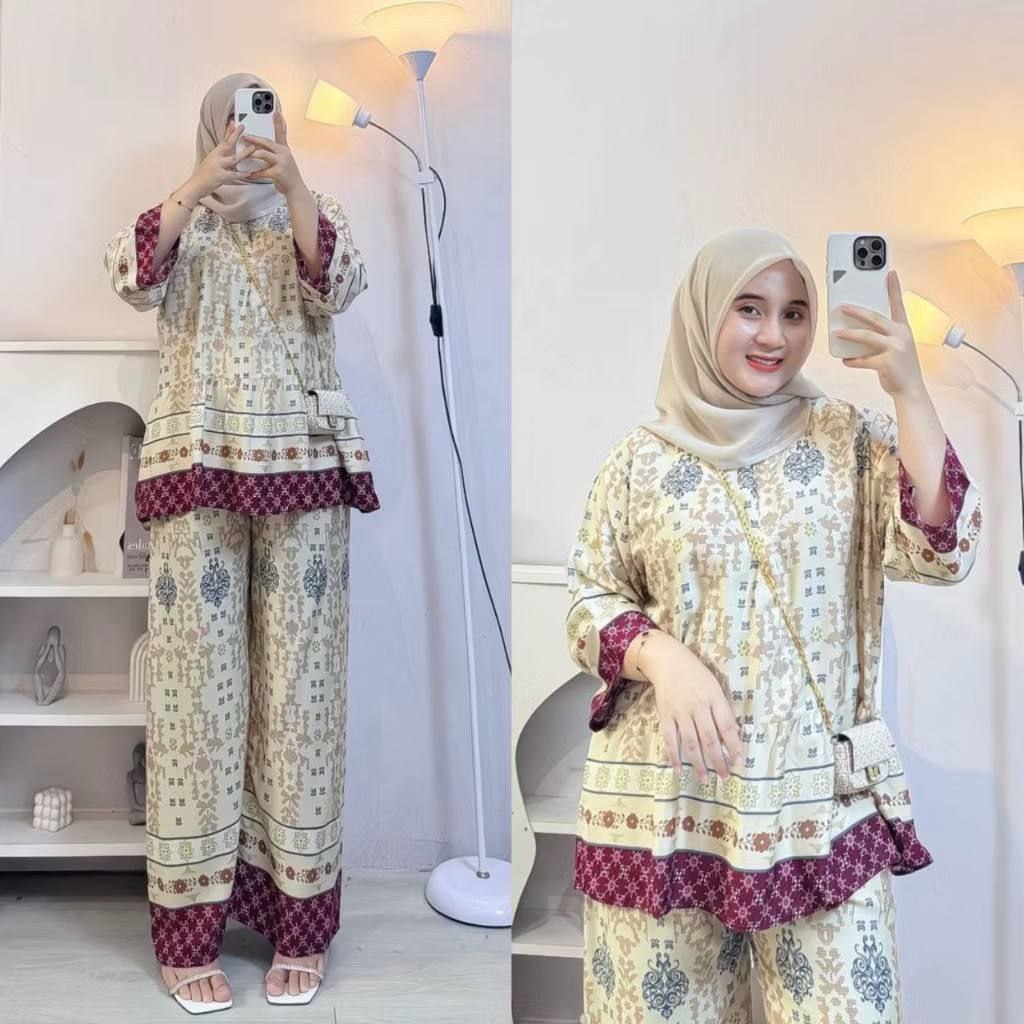 TERBARU AVICA SET RAYON LD 110 & LD 120 CELANA KULOT TANGAN BALON // ONE SET RAYON // SETELAN RAYON 