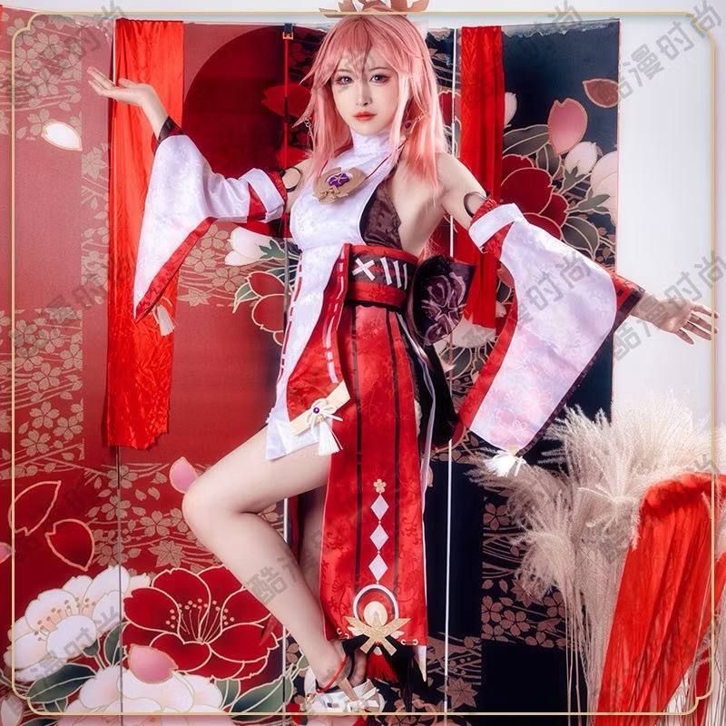 READY STOK - COSTUME YAE MIKO - COSTUME COSPLAY YAE MIKO - GENSHIN IMPACT