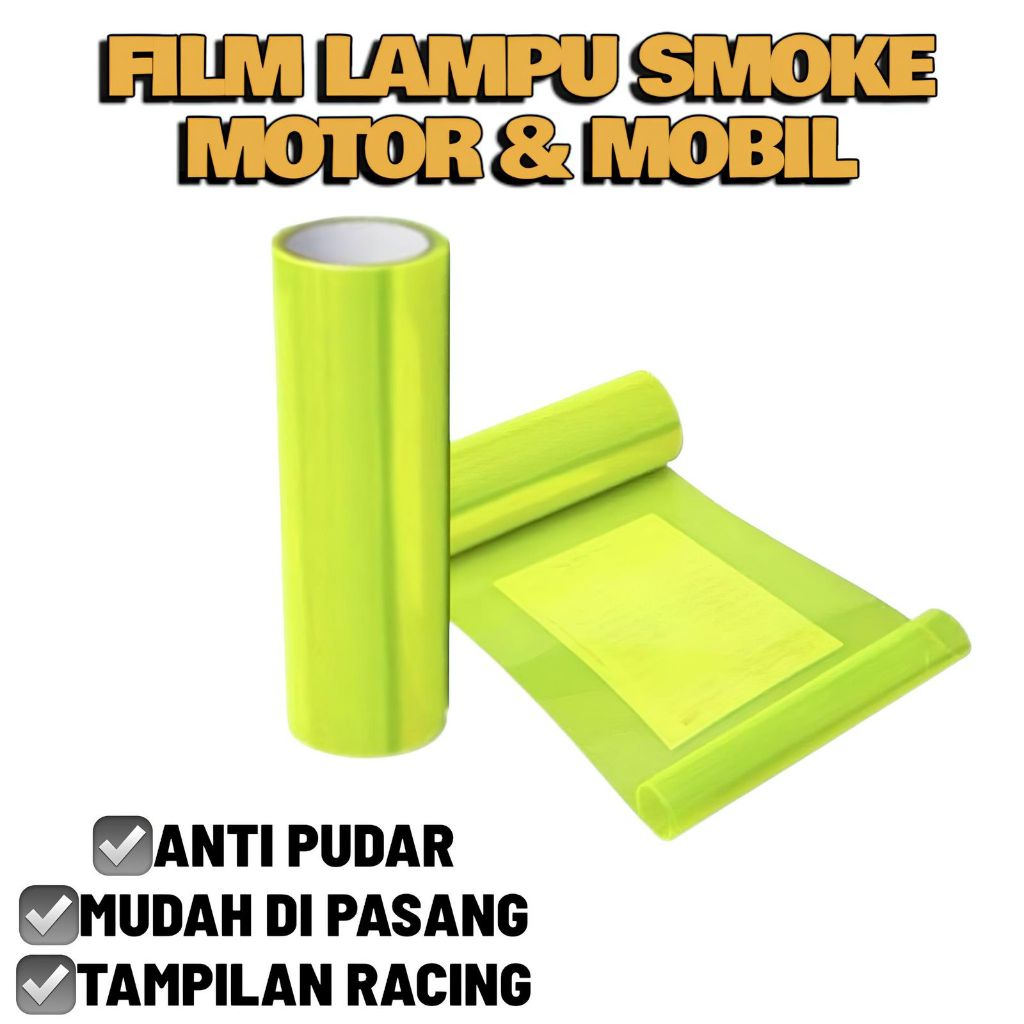 Film Lampu Kuning Stabilo Motor Mobil Smoke Hybrid Stiker Headlamp Glossy Lebar Variasi Racing Unive