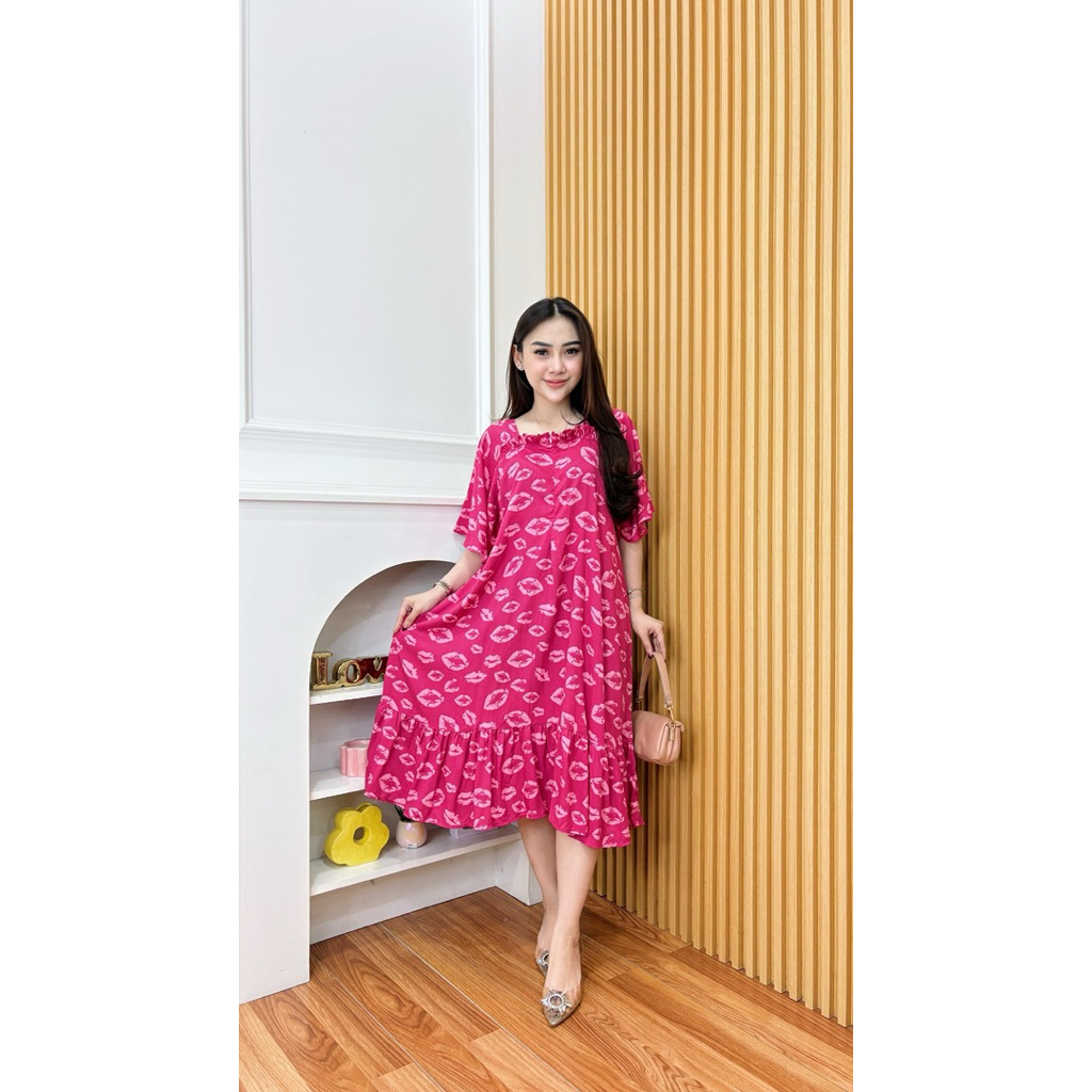 dress arumi by fanessa | dress kekinian | dress selutut | daster pendek | dress rayon