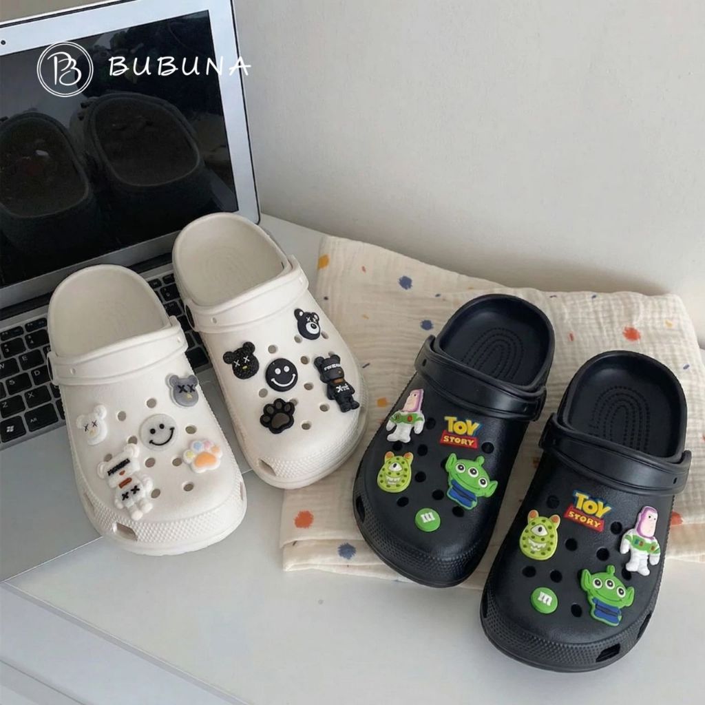 BUBUNA-Pin Sandal Baim Platform Tebal Empuk Anti Slip Sepatu Sandal Wanita Pria Unisex Original Mall