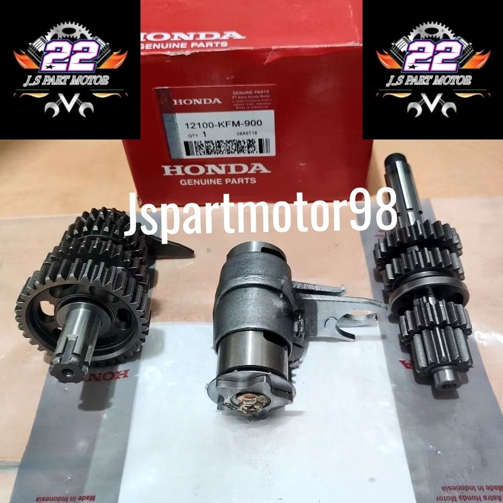 Paket Gigi Rasio KFM+Drum Shaft Capit udang Supra fit new Legenda Revo lama Kualitas Original