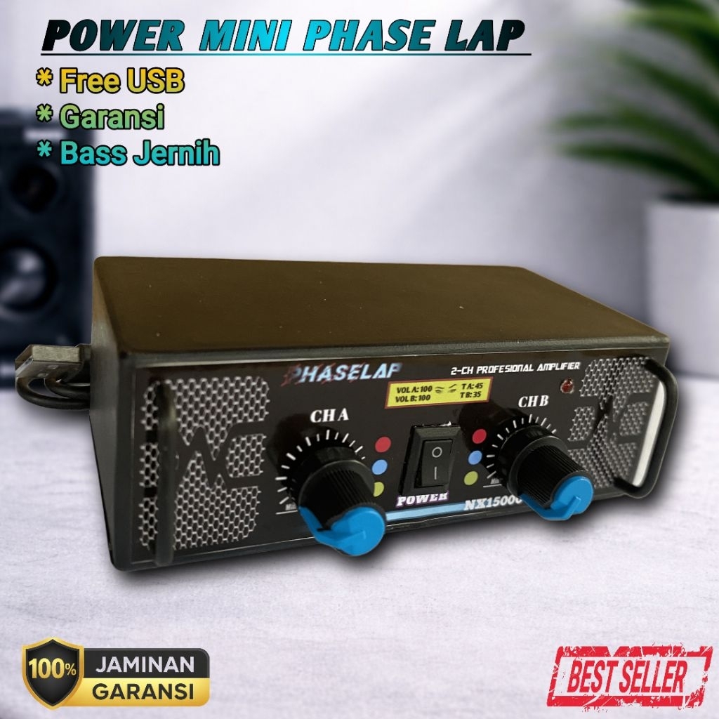 Amplifier Mini PHASE LAP 5V USB + RCA Stereo Mini Portable Suara Jernih Bass Mantap Gratis kabel USB