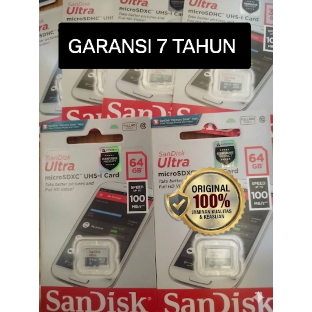 MEMORI CARD MICRO SD SANDISK ORIGINAL 256 GB 128 GB 64 GB 32 GB CLASS 10