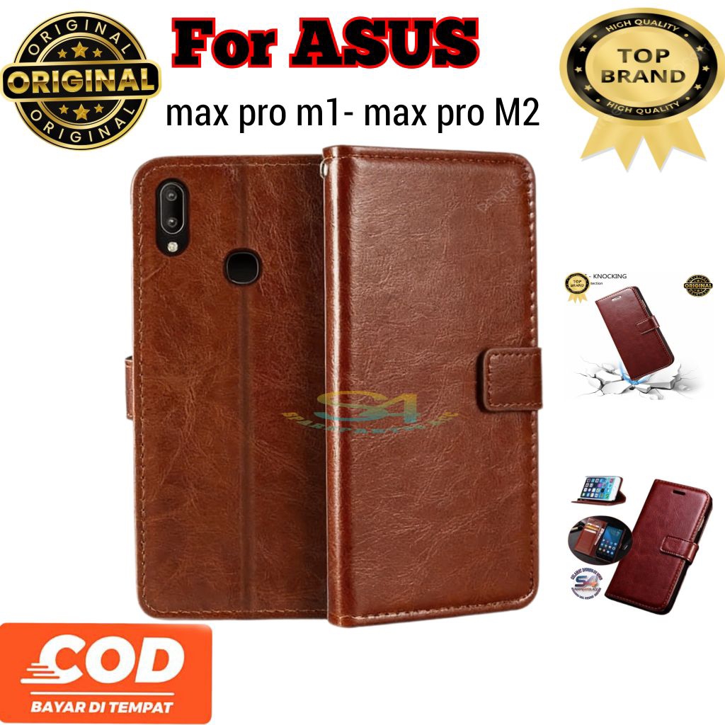 Case Dompet Asus Zenfon Max pro M1 Asus Zenfone Max pro M2 (ZB601KL/ZB602KL/X00TD) LEATHER CASING SA
