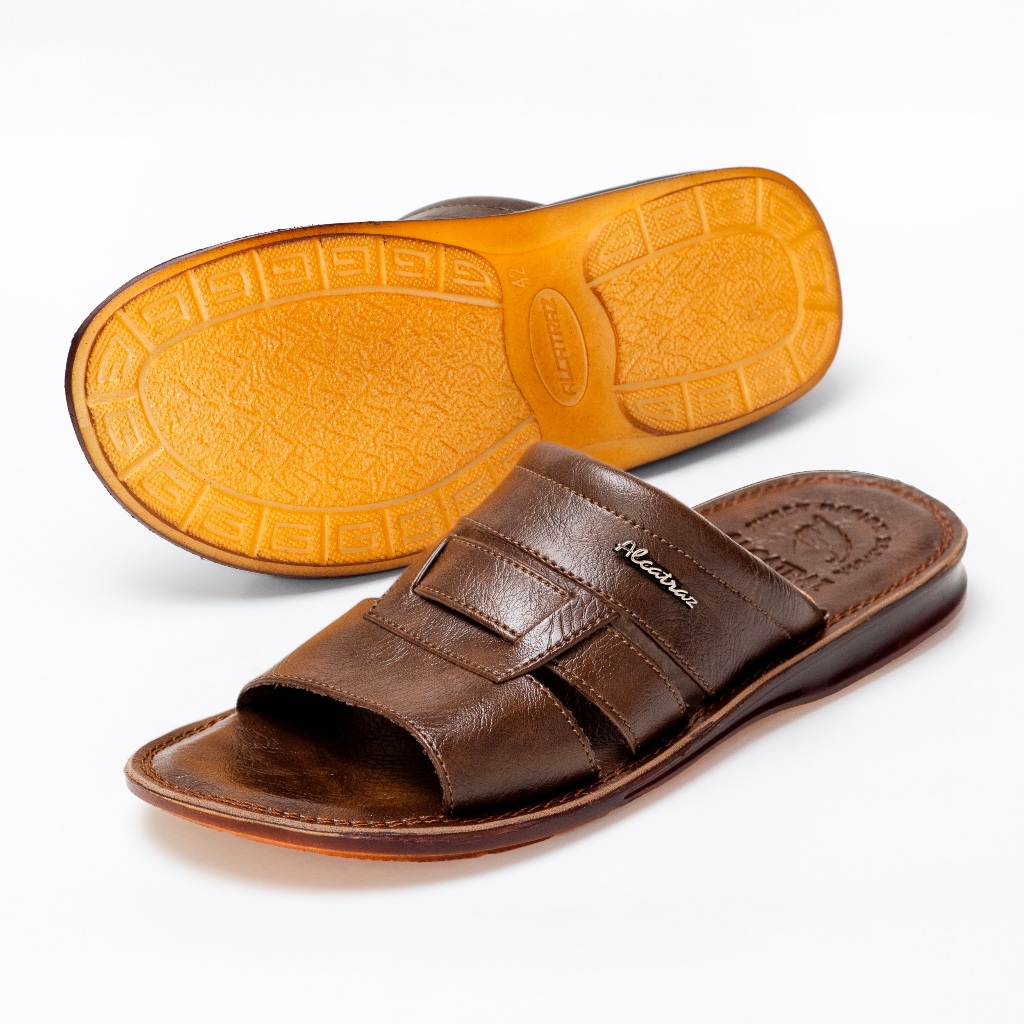 ALCATRAZ Sandal Kulit Pria Slip on Karet Asli Anti Licin OLYMPUS 03