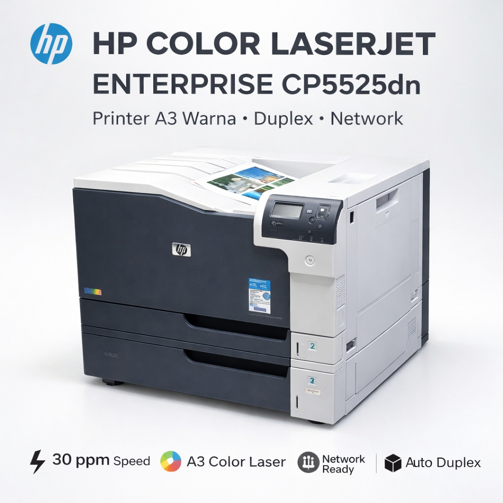 HP Color LaserJet CP5525 Printer A3 Warna | Color Laser Printer Kantor | Print A3 A4 Bekas Siap Paka
