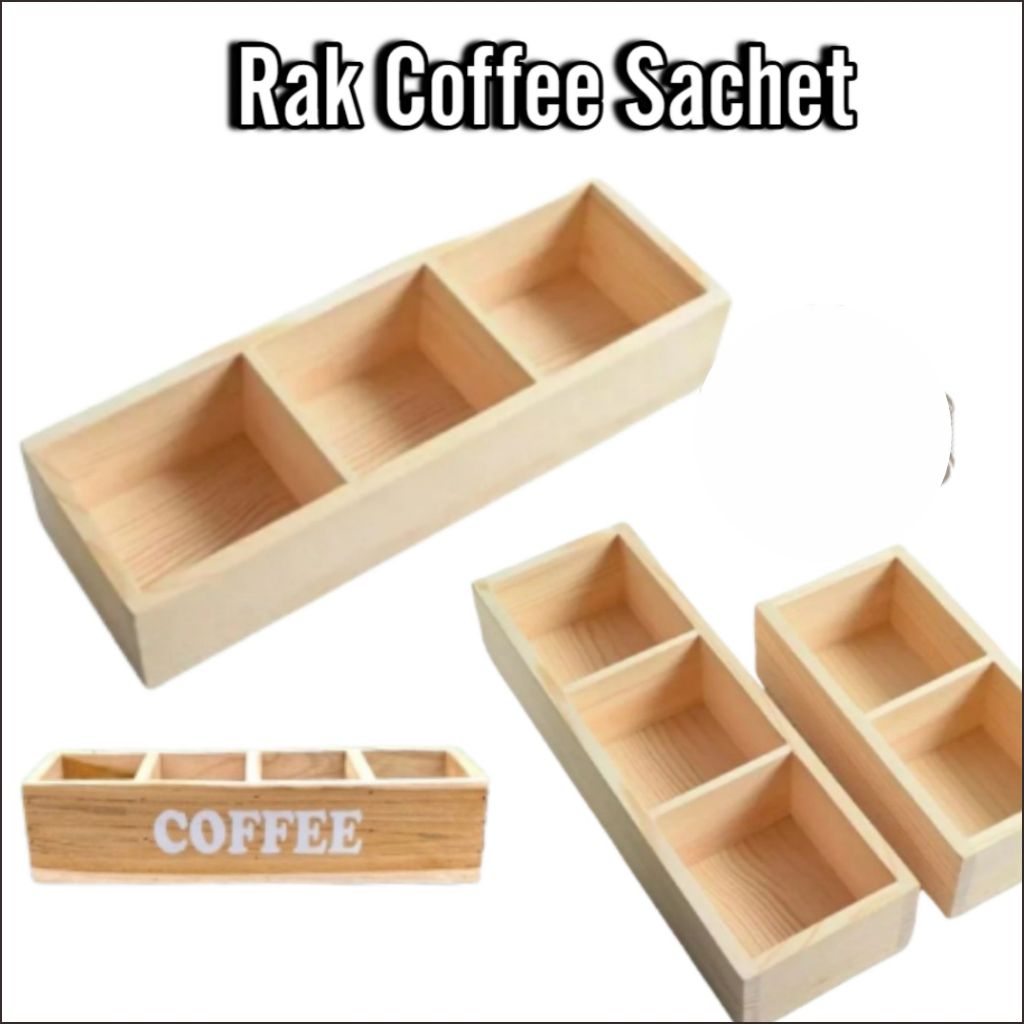 Rak Kopi Sachet | Rak Display Kayu | Rak Penyimpanan Kopi, Permen