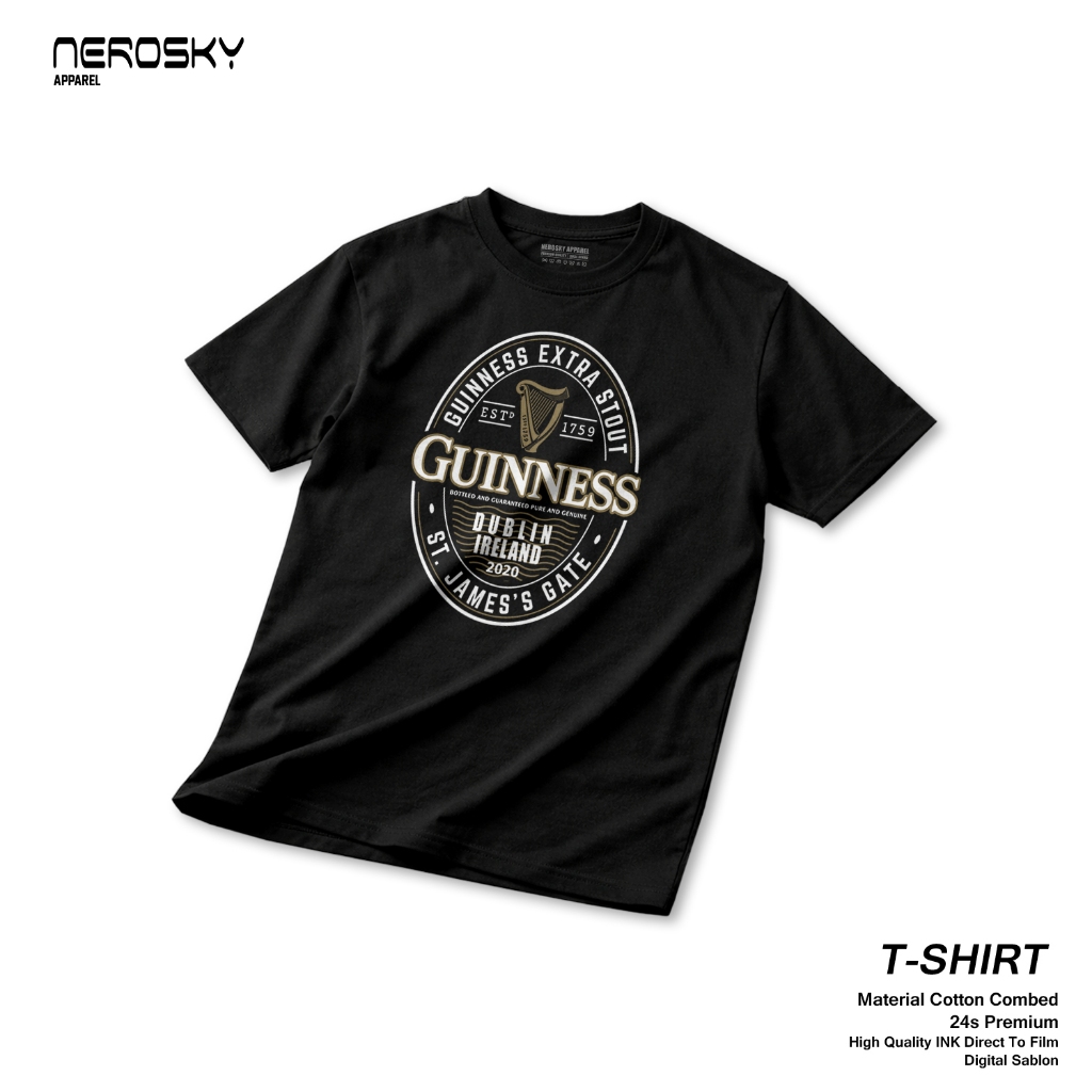 KAOS PRIA GUINNESS 24S PREMIUM COTTON COMBED TIPE 14