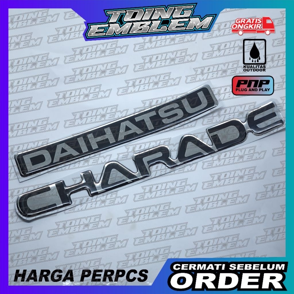 emblem timbul daihatsu charade / emblem logo daihatsu charade / emblem bagasi daihatsu charade - DAI