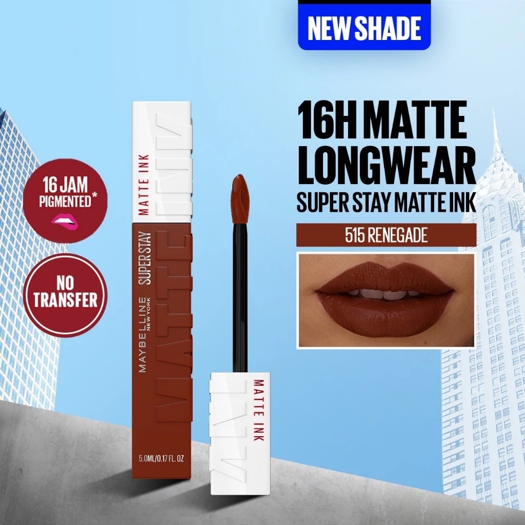 MAYBELLINE Superstay Matte Ink adalah lip cream dengan 30+ pilihan warna yang intens dan pigmentasi 