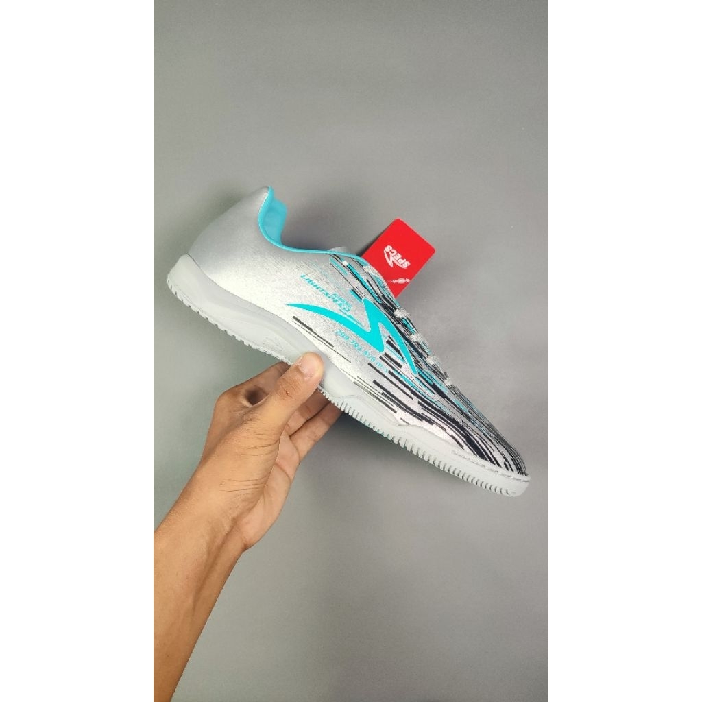 [NEW] SEPATU FUTSAL SPECS LIGHTSPEED REBORN SILVER BLACK AQUA IN