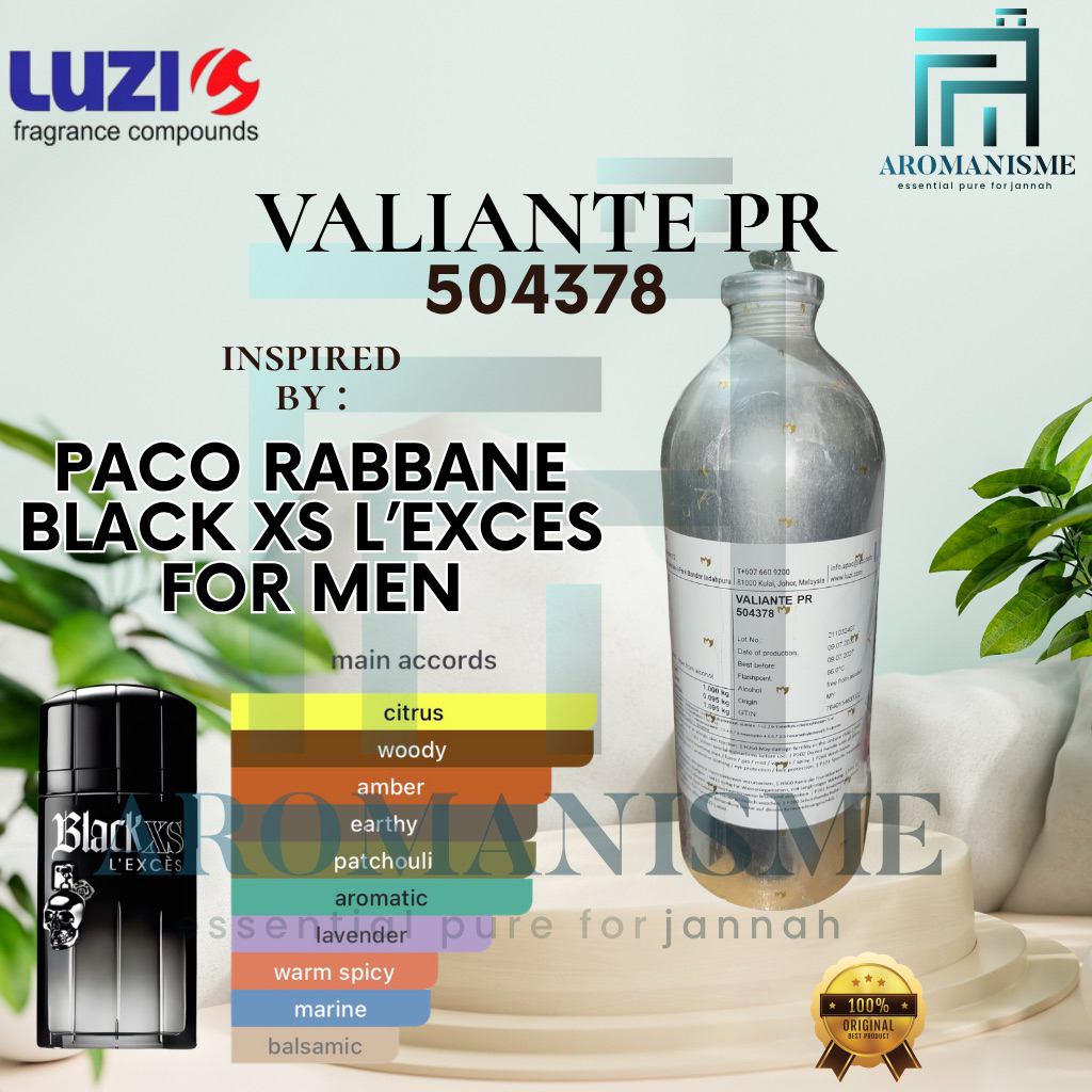 Bibit Parfum Pco Rbbane Black XS L'Exces By Luzi Valiante PR 50ml / 100ml