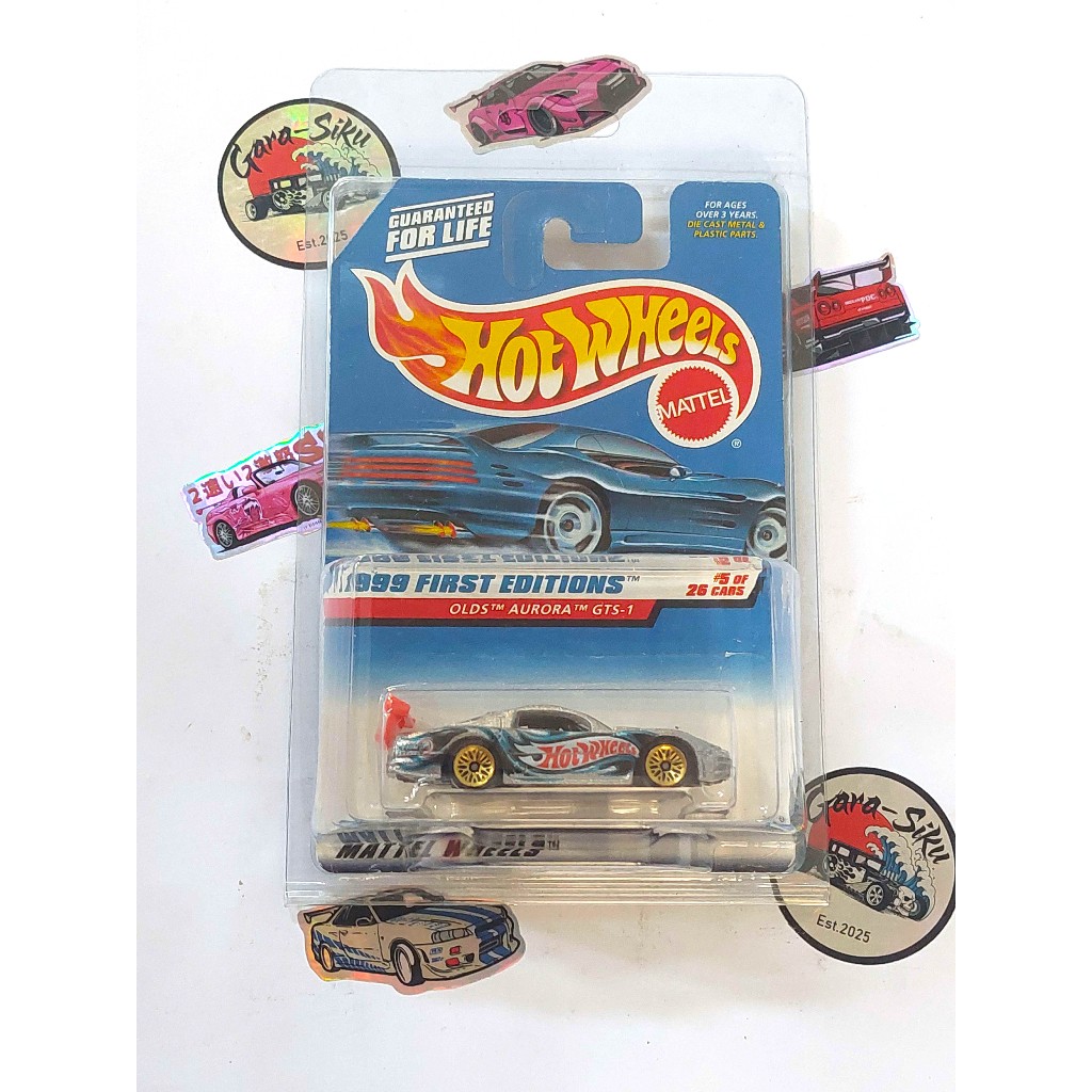 HOT WHEELS BLUECARD NASCAR AURORA GTS 1 FIRST EDITIONS 1999 RARE VHTF FREE PROTEKTOR