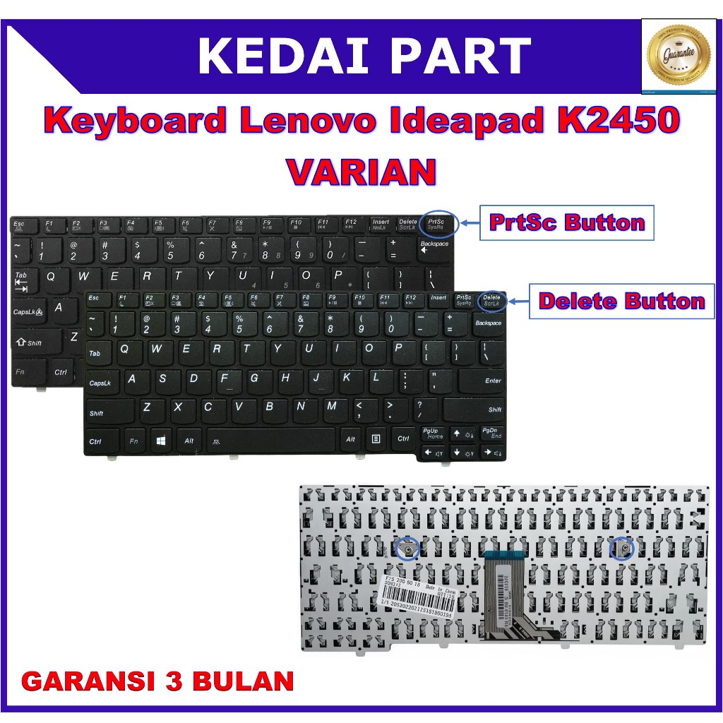 Keyboard Lenovo Ideapad K2450 K2450A K2450H K2450-4500U K20-30 K20-35 K20-40 Tombol FN